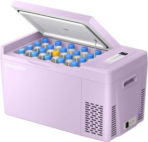 BougeRV 12 Volt Refrigerator 12V Car Fridge 23 Quart Portable Freezer Compressor Cooler 12/24V DC 110~240 Volt AC (Color: purple)