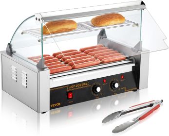 Hot Dog Roller 7 Rollers 18 Hot Dogs Capacity 1050W Stainless Sausage Grill Cooker Machine (Plug Type: us, Color: 7 Roller)
