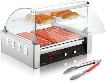 Hot Dog Roller 7 Rollers 18 Hot Dogs Capacity 1050W Stainless Sausage Grill Cooker Machine (Plug Type: us, Color: 11 Roller)
