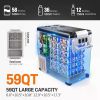 EUHOMY Car Refrigerator, 55Liter(59qt) RV Refrigerator with 12/24V DC & 110-240V AC, Portable freezer fridge cooler (Gray)